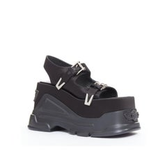 new VERSACE Anthem 120 satin silk Medusa buckle platform chunky sandals EU37