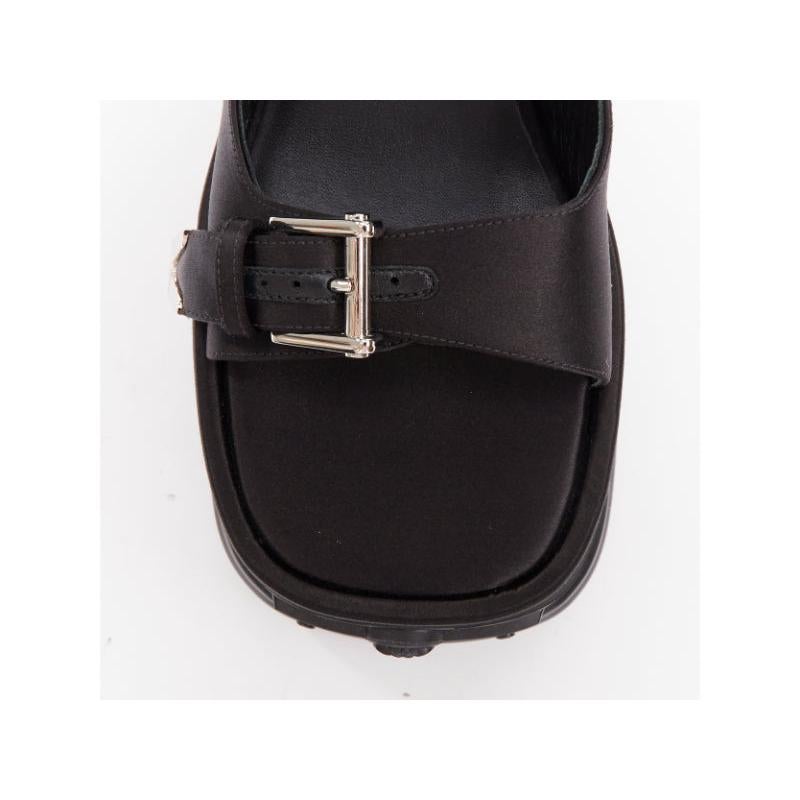 nuevo VERSACE Anthem 120 seda satinada Medusa hebilla plataforma sandalias gruesas EU37 en venta 1