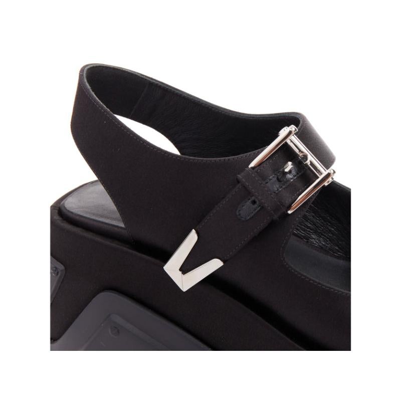 nuevo VERSACE Anthem 120 seda satinada Medusa hebilla plataforma sandalias gruesas EU37 en venta 3