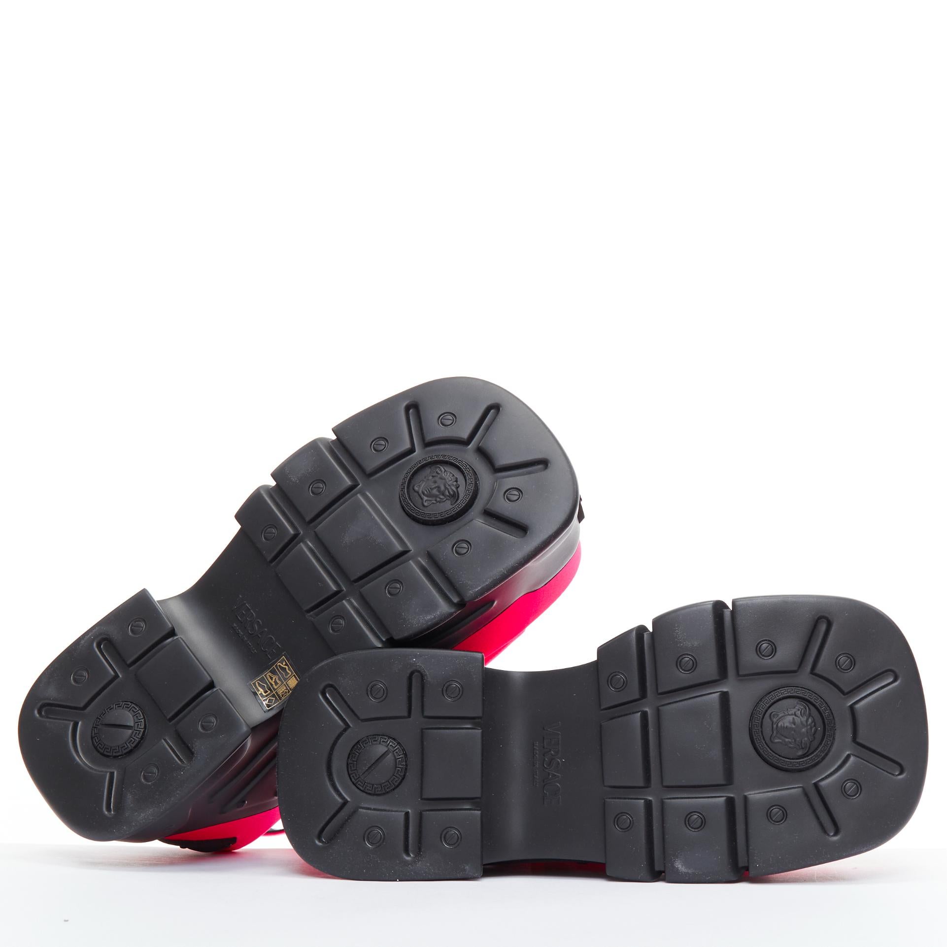 Neu VERSACE Anthem 120 Tropical Pink fuschiafarbene satinierte Plateau-Sandalen aus Satin EU38 im Angebot 7