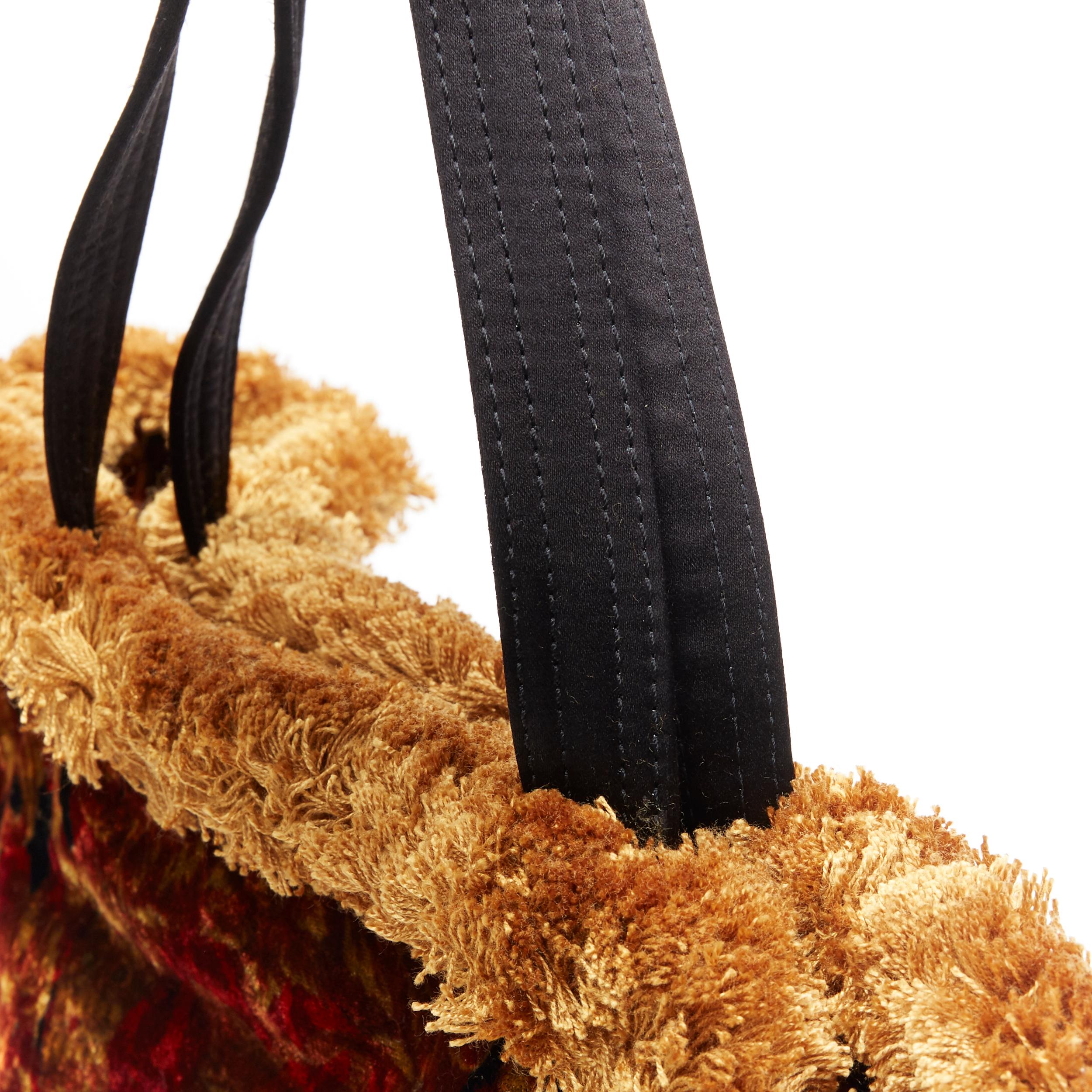 nuova borsa VERSACE AW18 Pillow Talk in velluto rosso leopardato con frange e tote di grandi dimensioni 4