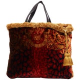 new VERSACE AW18 Pillow Talk red leopard velvet fringe trimmed large tote  bag at 1stDibs | versace fringe bag, red versace tote bag, versace pillow  bag