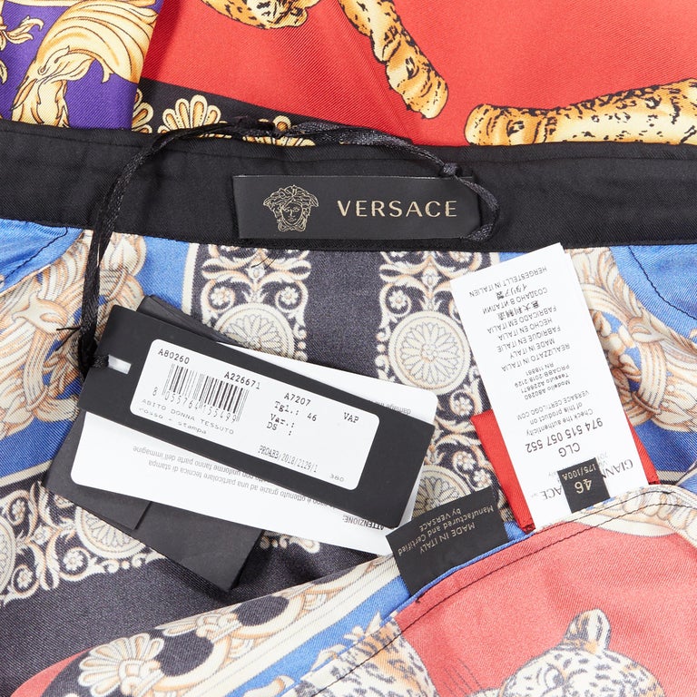 new VERSACE AW18 Pillow Talk Runway leopard baroque belted dress robe IT46 XL at 1stDibs