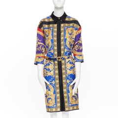 new VERSACE AW18 Pillow Talk Runway leopard baroque robe ceinturée IT46 XL