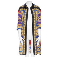 new VERSACE AW18 Pillow Talk Runway leopard baroque belted dress robe IT46 XL