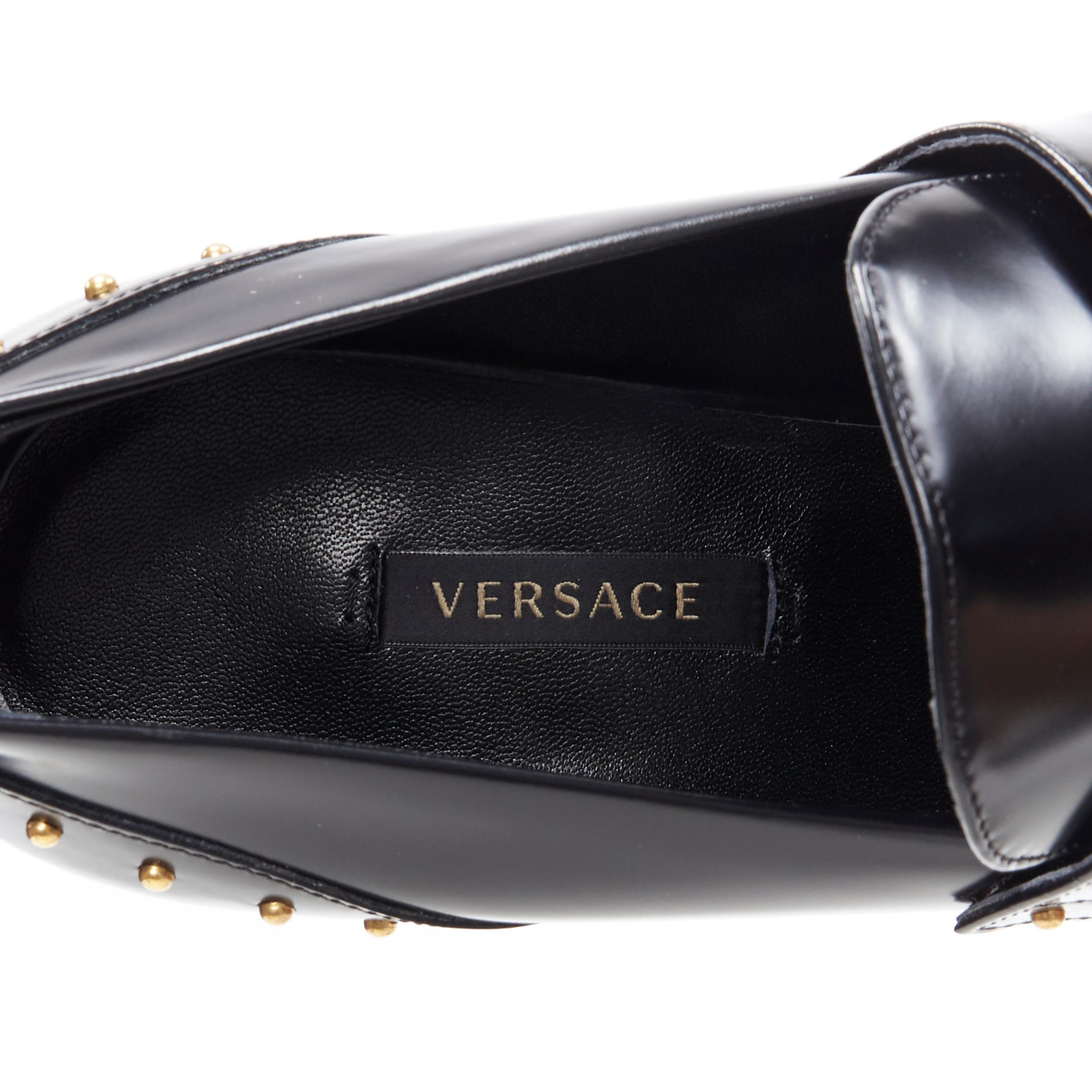 new VERSACE AW18 Runway calf leather chain Medusa stud platform loafer pump EU39 2