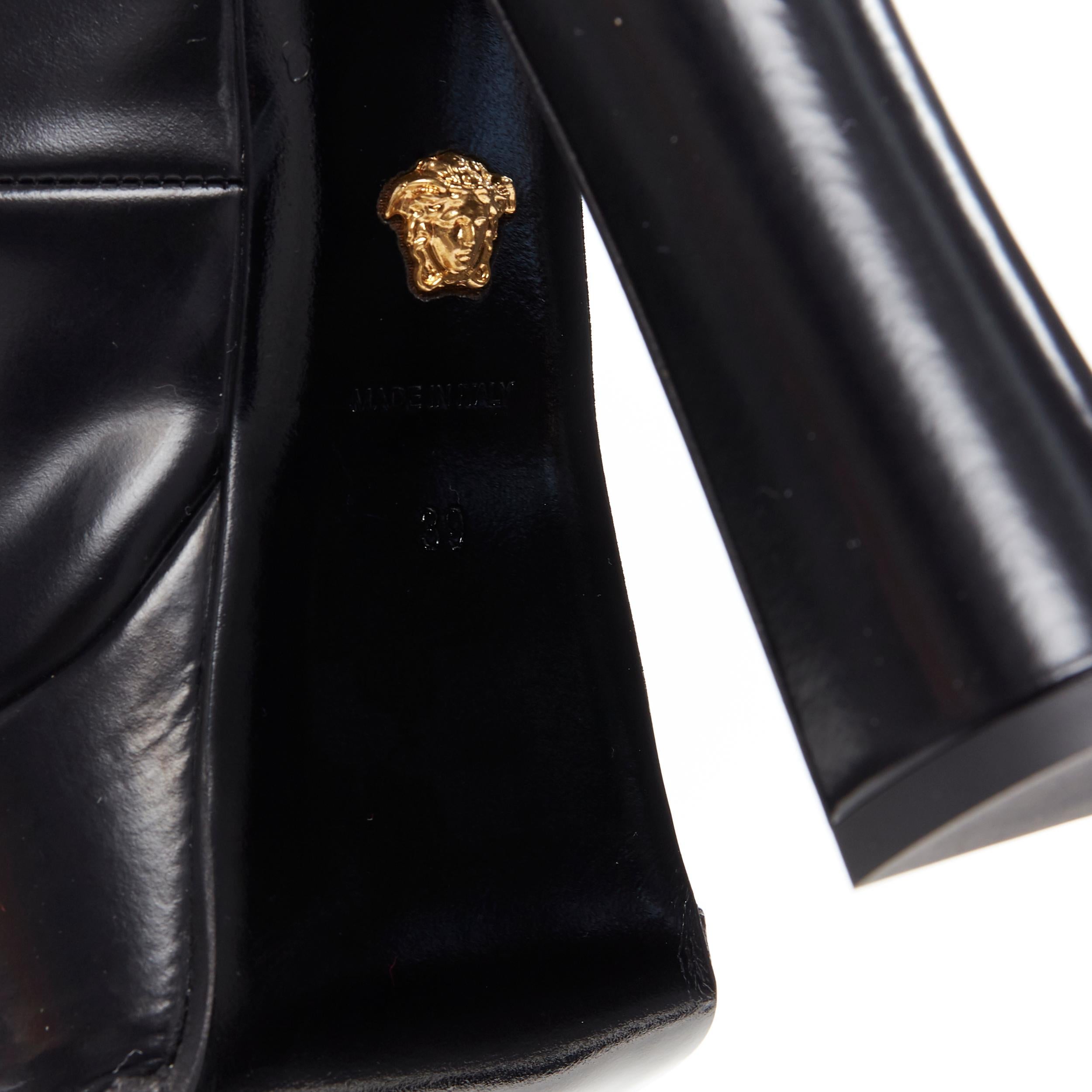 new VERSACE AW18 Runway calf leather chain Medusa stud platform loafer pump EU39 3