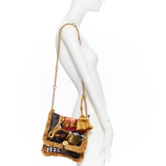 Neu VERSACE AW18 Laufsteg Kissen Talk Vorhang Samt Druck Quaste Umhängetasche mit Quaste