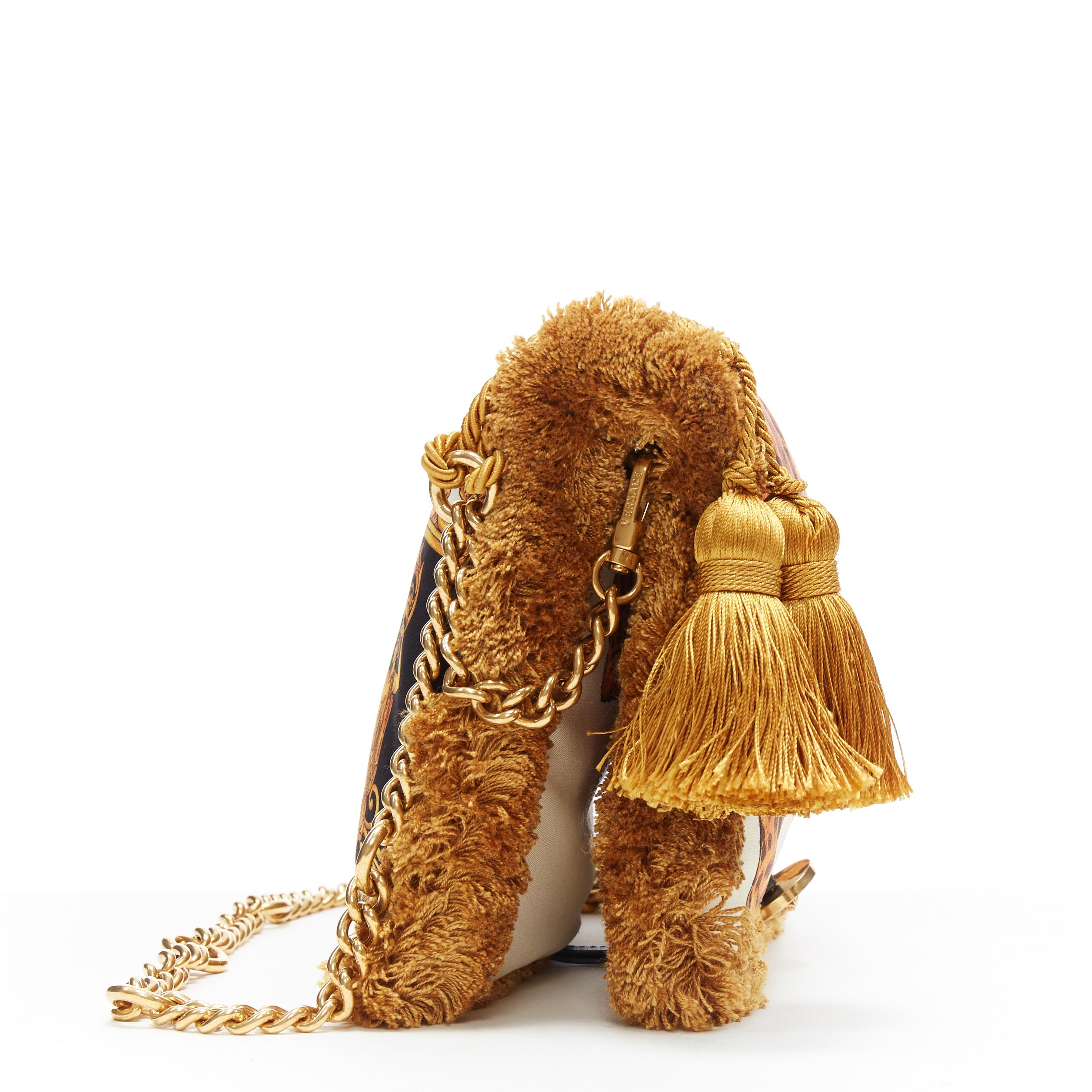 new VERSACE AW18 Runway Pillow Talk Wild Leopard print silk tassel shoulder bag In Excellent Condition In Hong Kong, NT