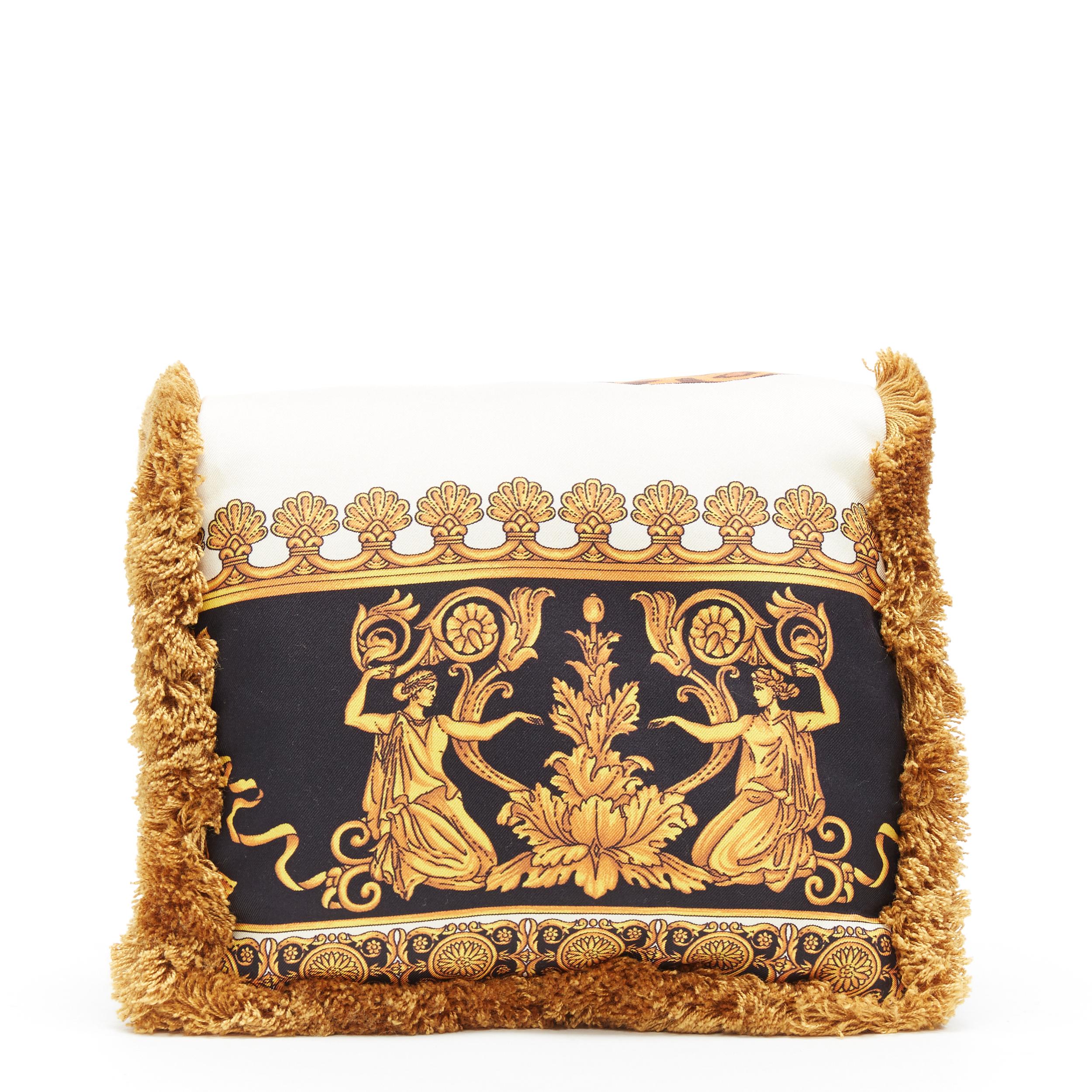 Women's new VERSACE AW18 Runway Pillow Talk Wild Leopard print silk tassel shoulder bag