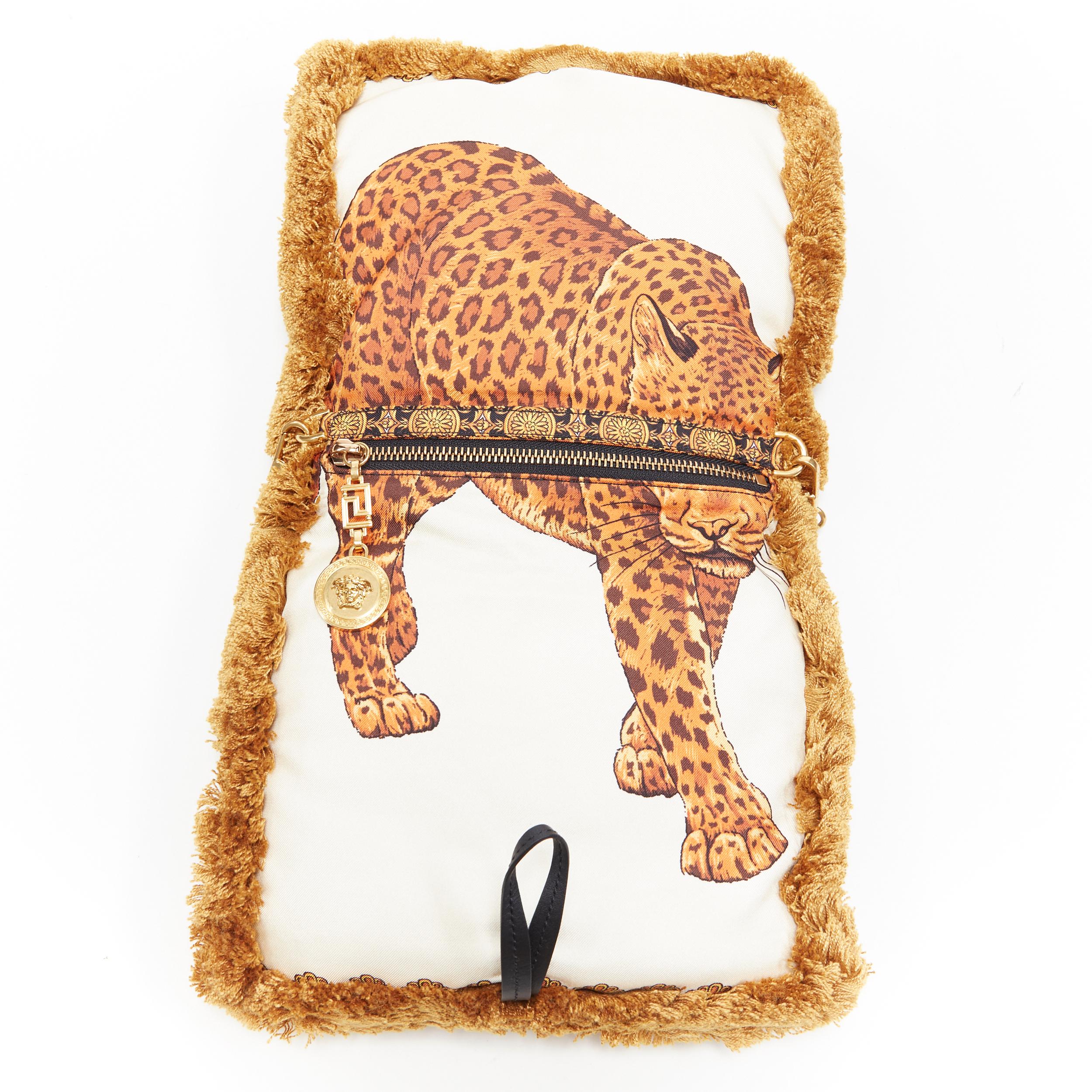 new VERSACE AW18 Runway Pillow Talk Wild Leopard print silk tassel shoulder bag 2