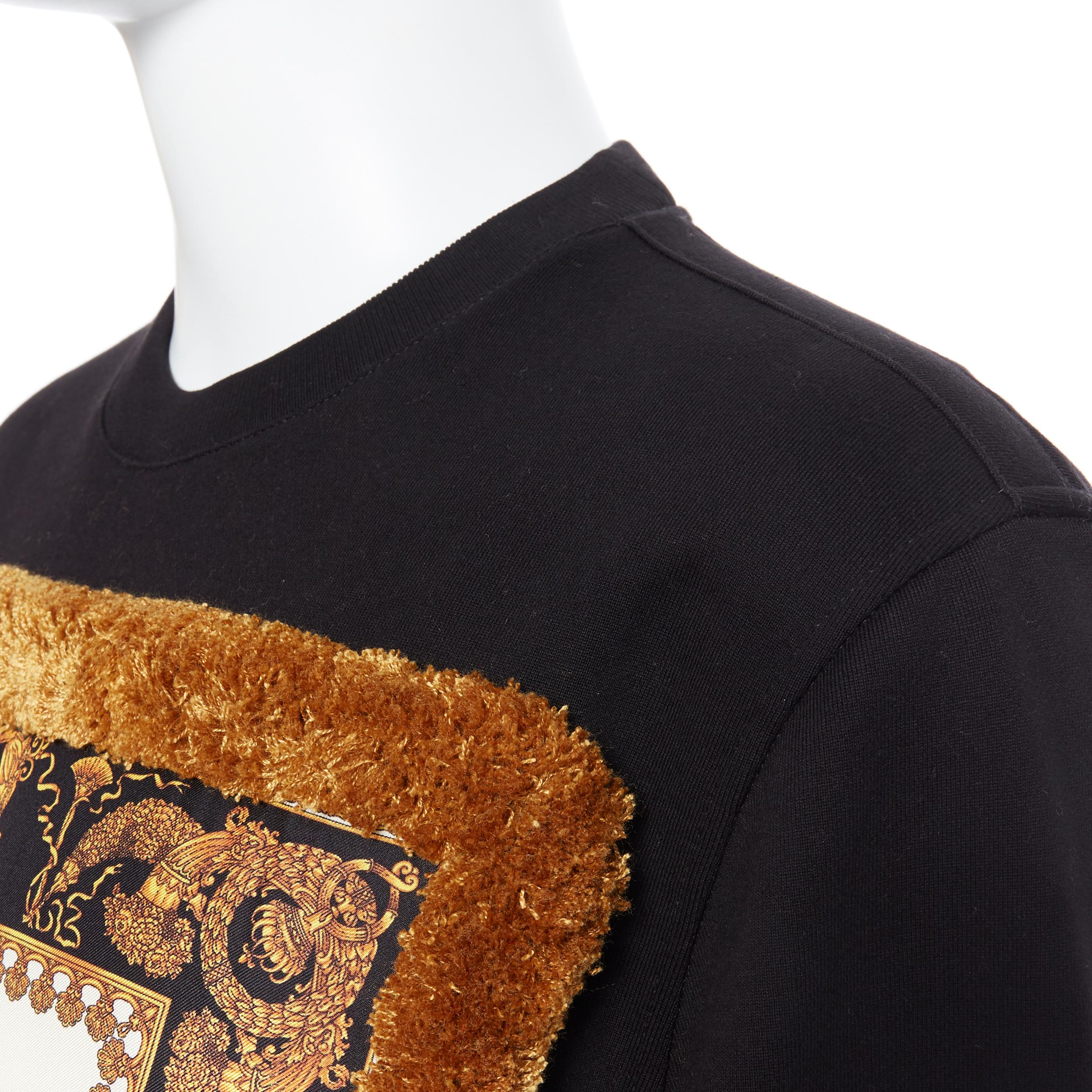 new VERSACE AW18 Runway Pillow Talk Wild leopard silk fringed black sweater 3XL 2