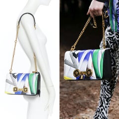 Neu, neue VERSACE AW18 Laufsteg The Clash Tribute Icon Medusa Umhängetasche mit drehbarer Klappe