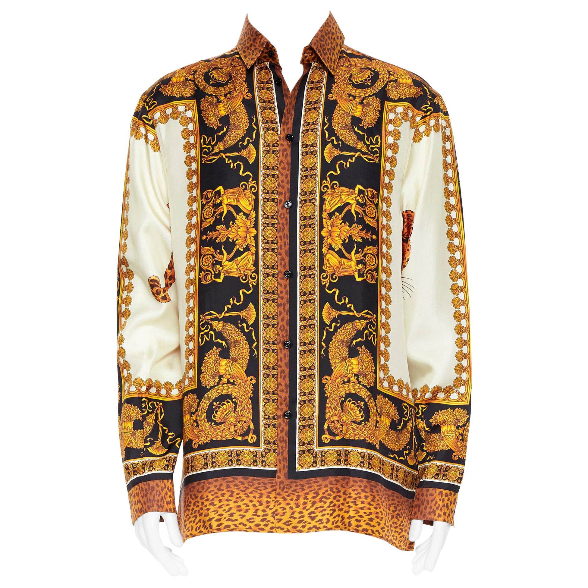 signature wild print silk shirt