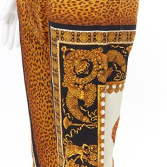 new VERSACE AW18 Runway Wild Leopard vintage baroque print jeans pants 31"