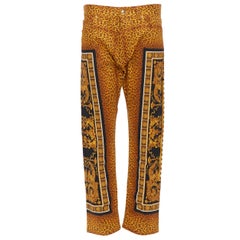 neu VERSACE AW18 Runway Wild Leopard Vintage Barock Druck Jeans Hose 34"