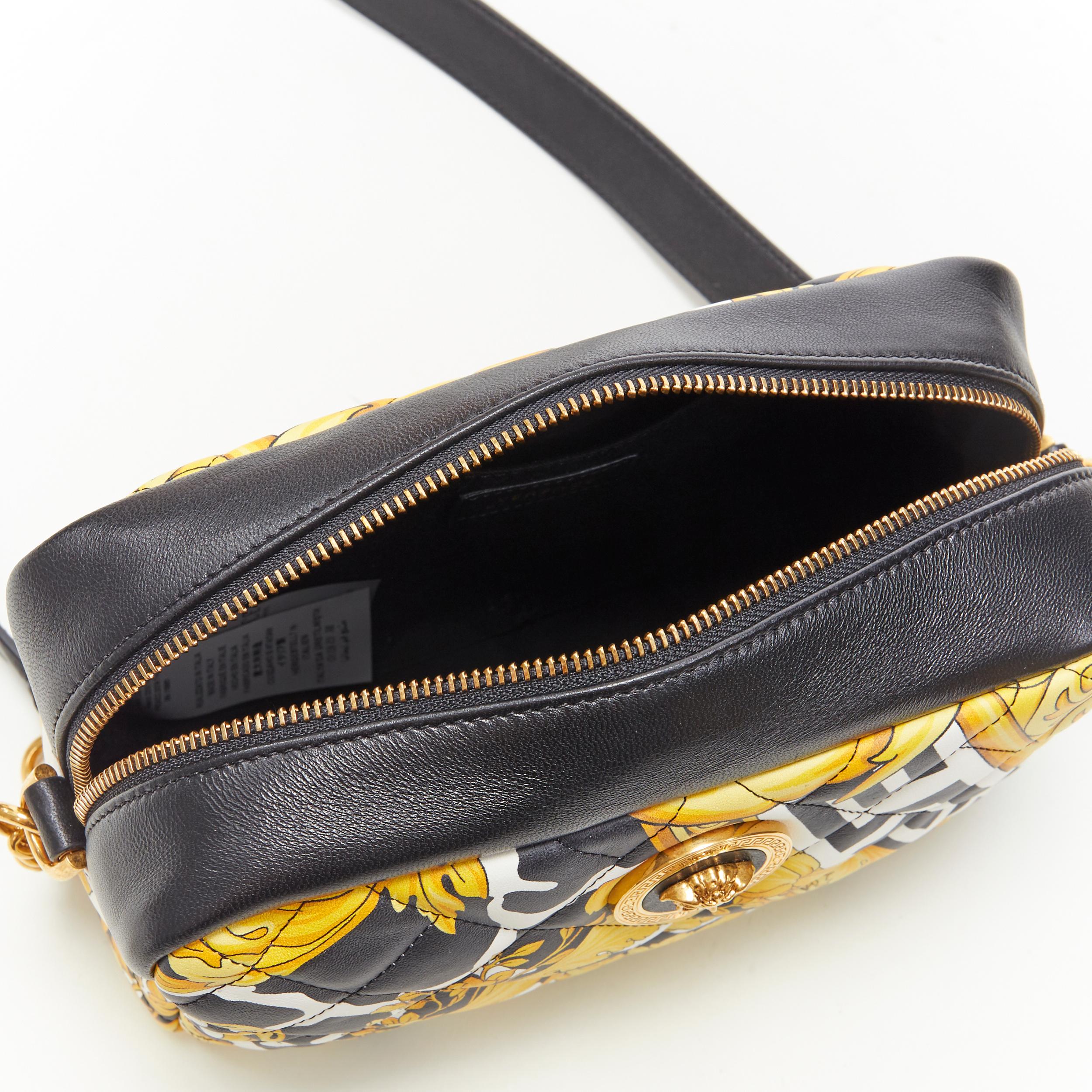 nuovo VERSACE AW19 Savage Baroque nero trapuntato in pelle piccola crossbody camera bag 5