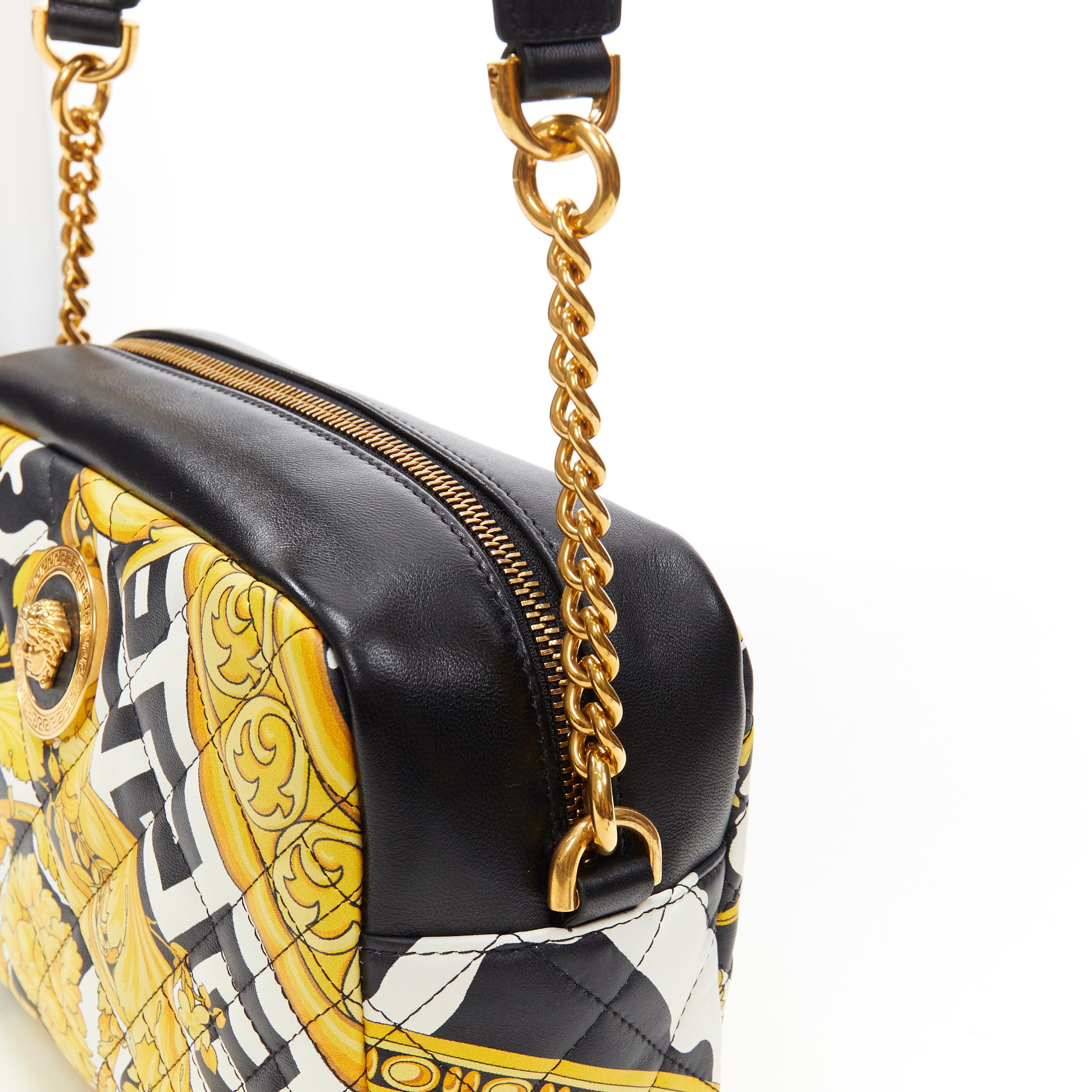 nuovo VERSACE AW19 Savage Baroque nero trapuntato in pelle piccola crossbody camera bag 4
