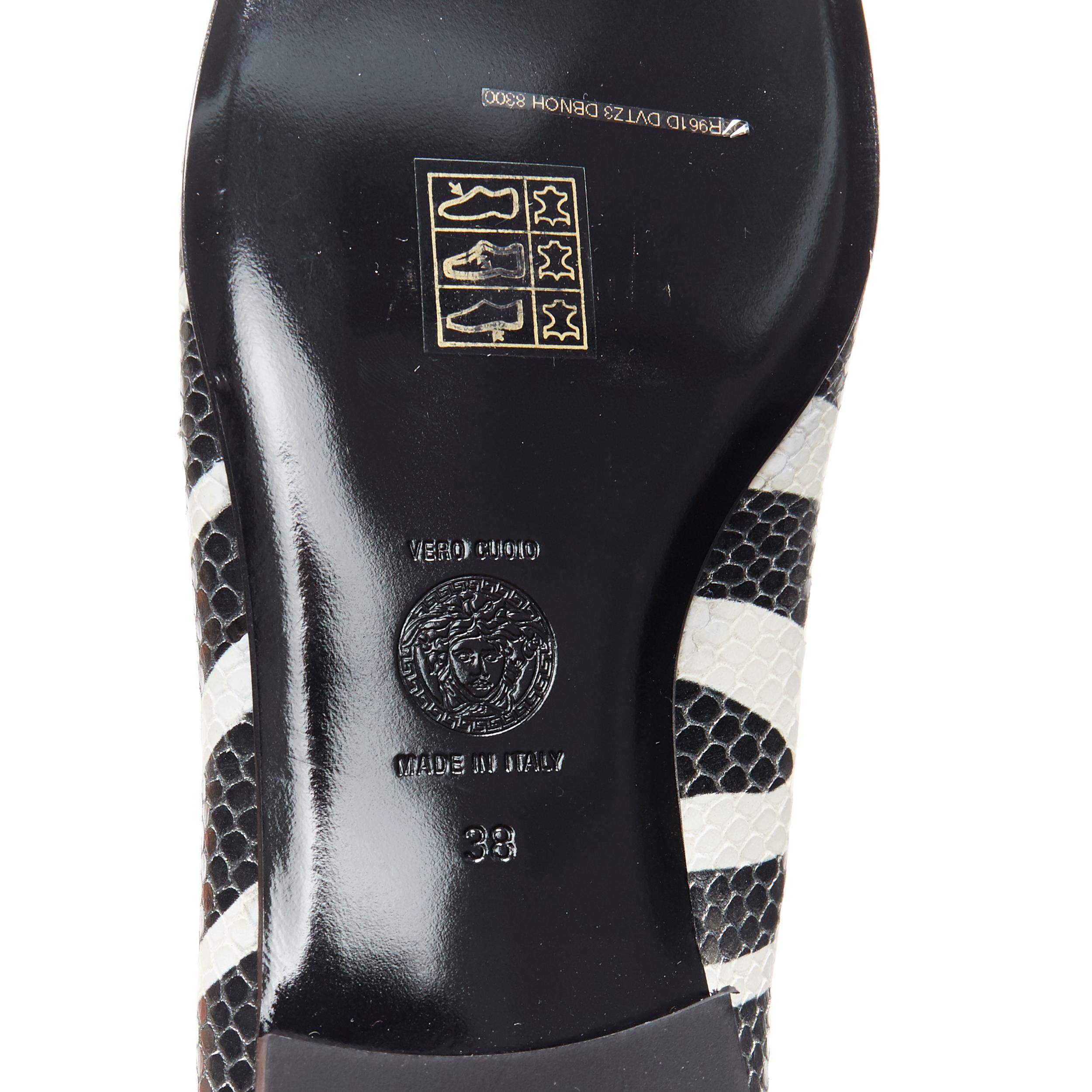 new VERSACE AW19 zebra print scaled calf leather gold Medusa chain loafer EU38 3