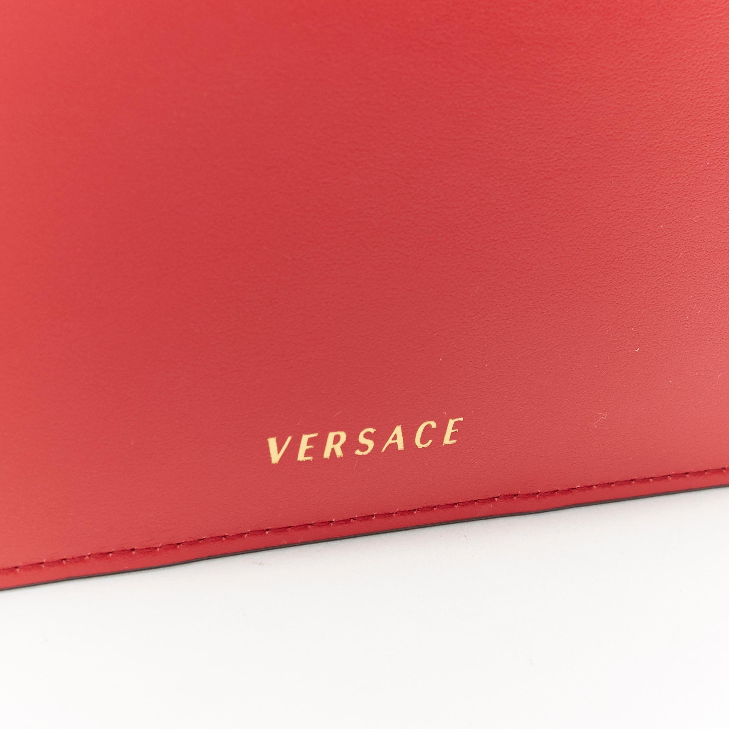 new VERSACE Ayers scaled leather gold Medusa stud bordered top zip pouch case In New Condition In Hong Kong, NT