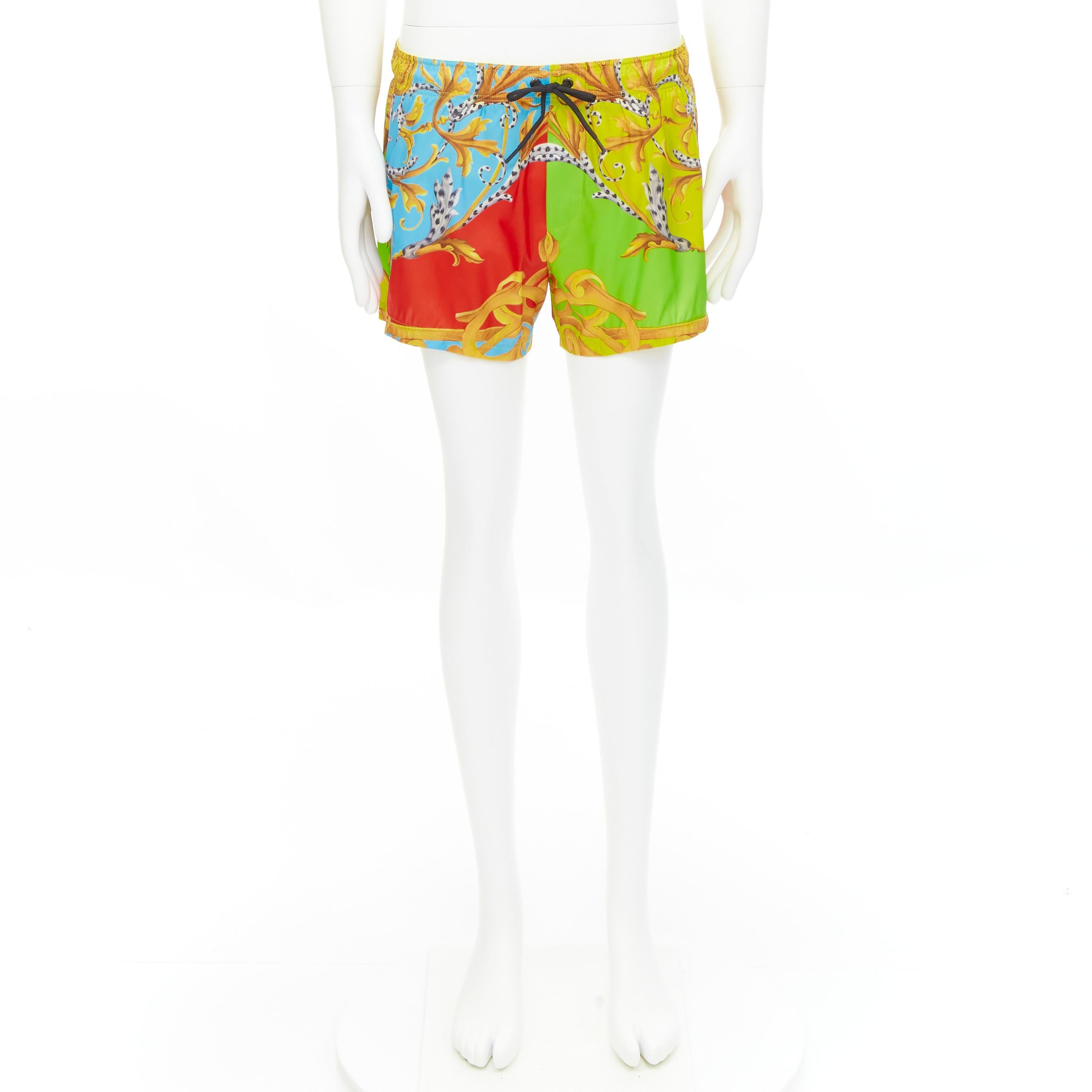 new VERSACE Barocco Acanthus Pop print swim trunk shorts IT5 L For Sale 4
