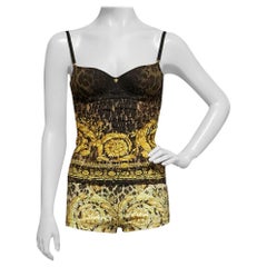 New Versace Barocco Animalier Shorts & Cami Top Ensemble