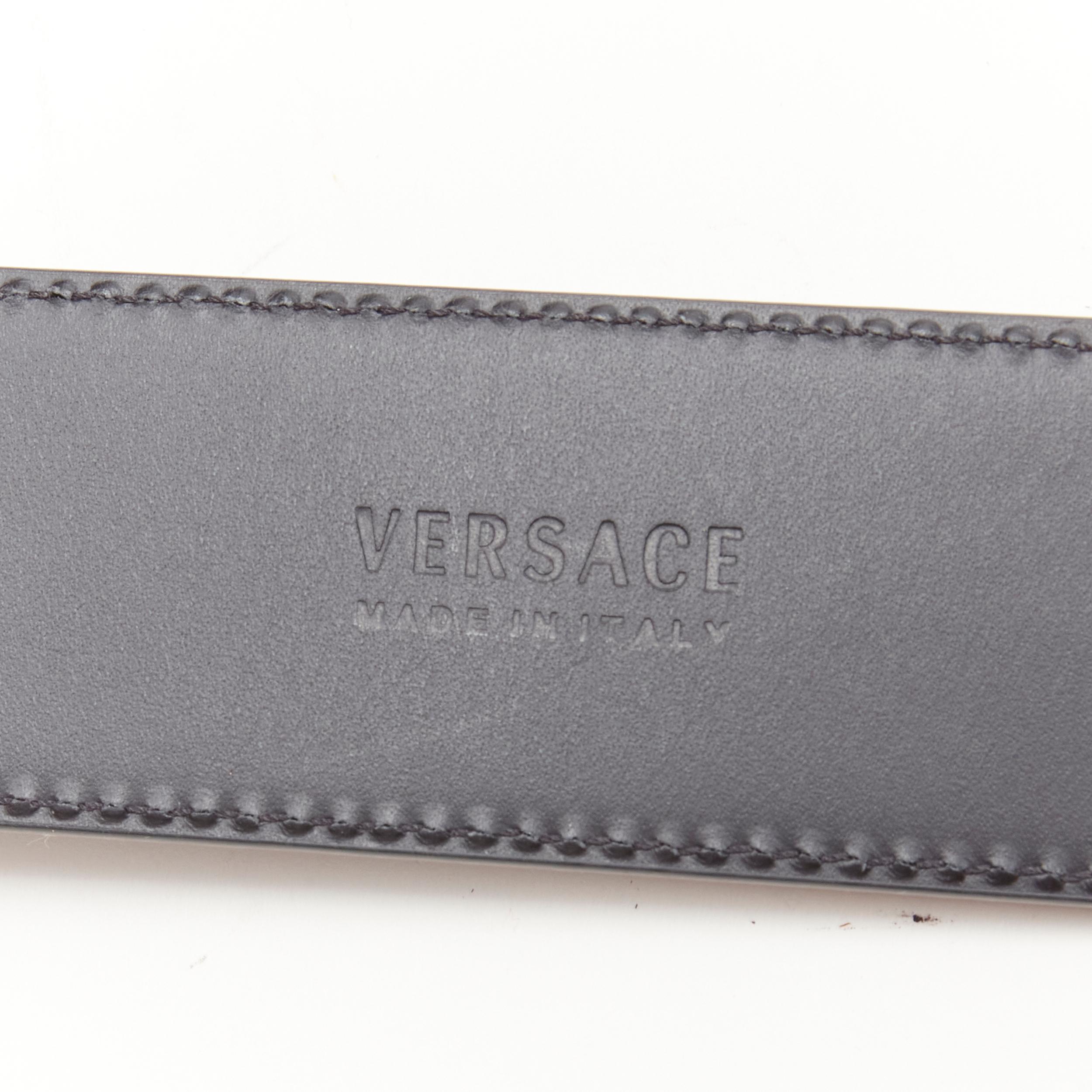 Men's new VERSACE Biggie Medusa Medallion Coin gold buckle black belt 80cm 30-34