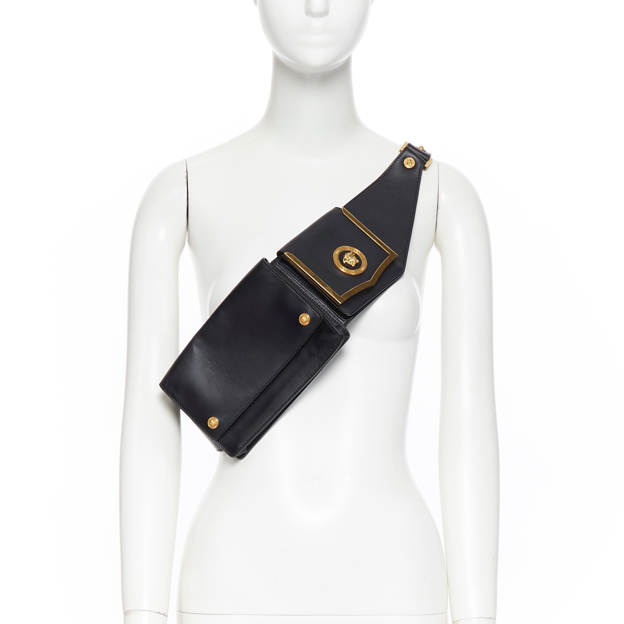 medusa stud leather belt bag