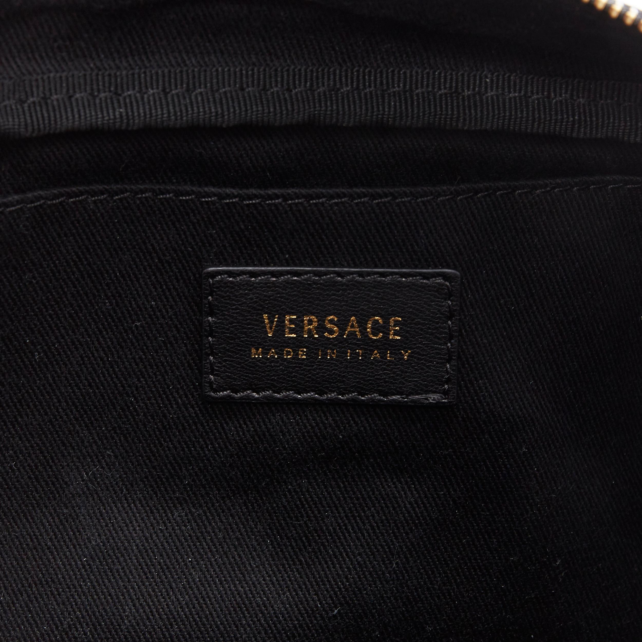 new VERSACE black diamond quilted lamb leather medusa gold chain shoulder bag 2