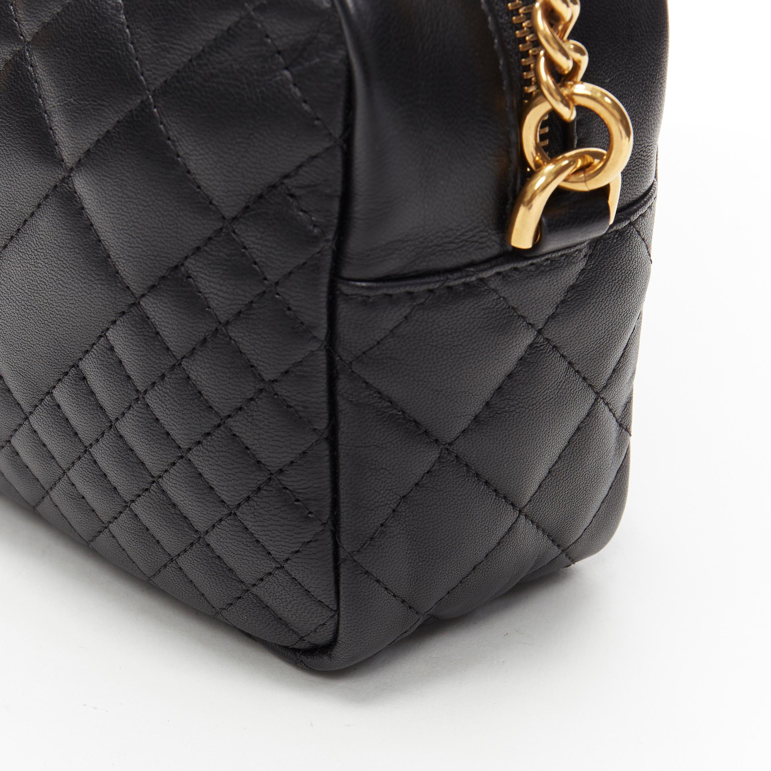 Women's new VERSACE black diamond quilted lamb leather medusa gold chain shoulder bag