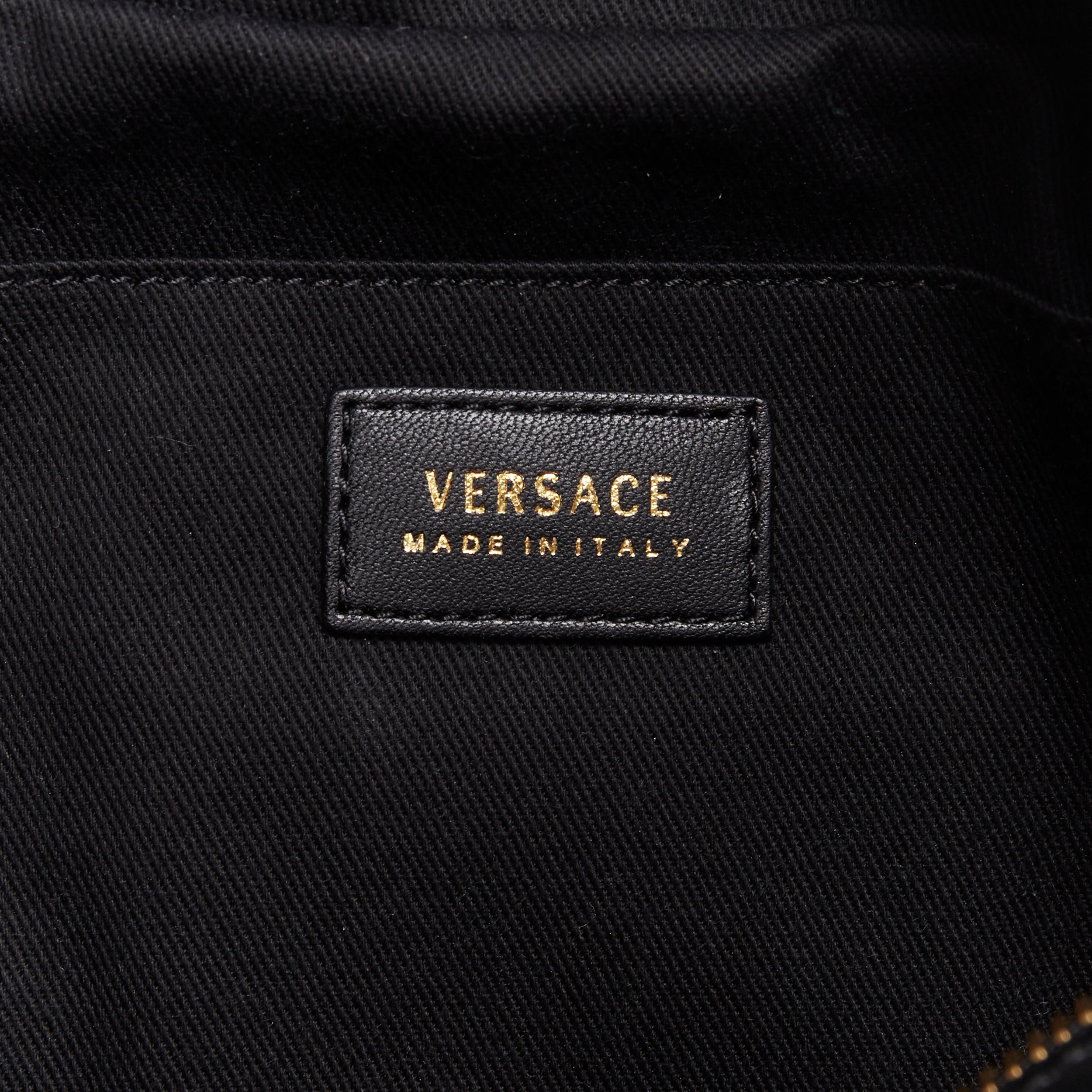 new VERSACE black diamond quilted lamb leather medusa large bowling bag satchel 2