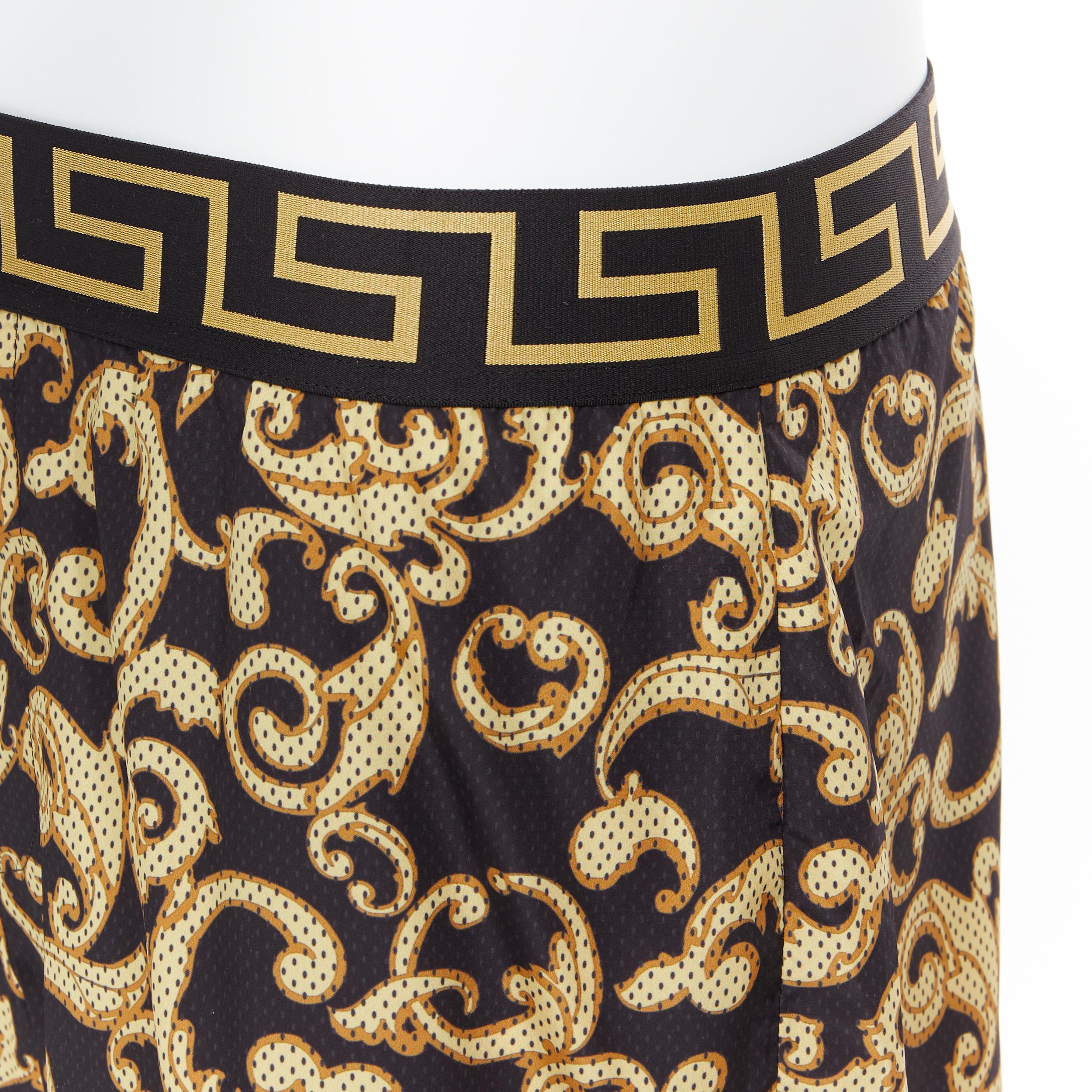 new VERSACE black gold baroque  print Greca Medusa waist band swim shorts Sz.5 L 1