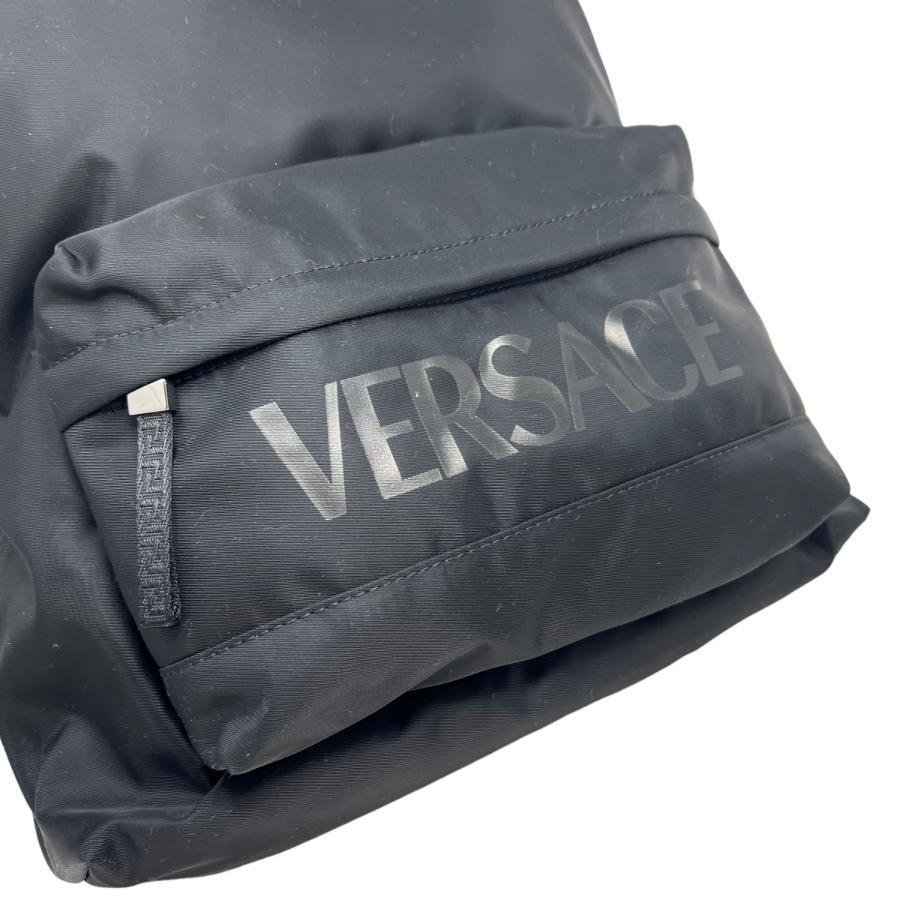 NEW Versace Black Greca Print Canvas Backpack Rucksack Bag For Sale 10