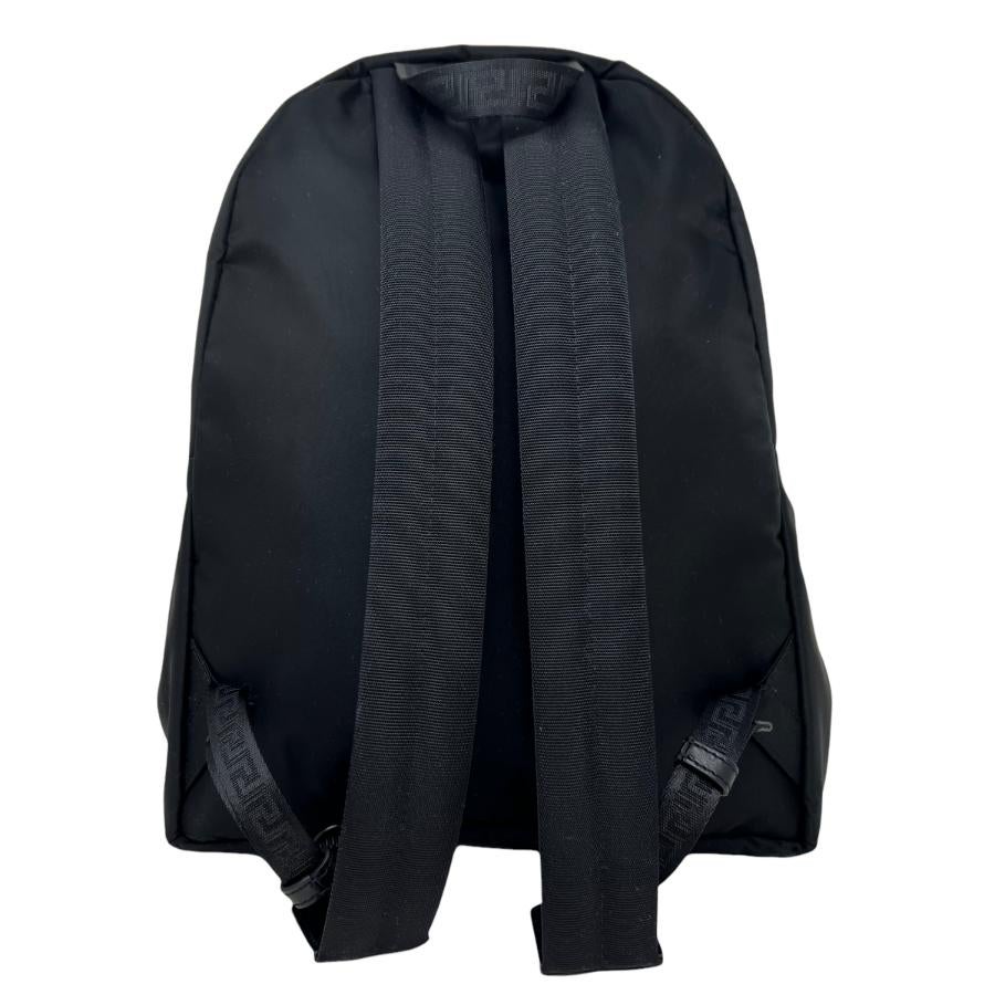 NEW Versace Black Greca Print Canvas Backpack Rucksack Bag For Sale 5