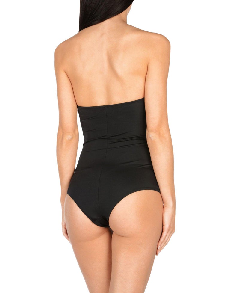 New Versace Black Jersey Embellished Medusa Swimsuit 1, 2, 3, 4 In New Condition For Sale In Montgomery, TX