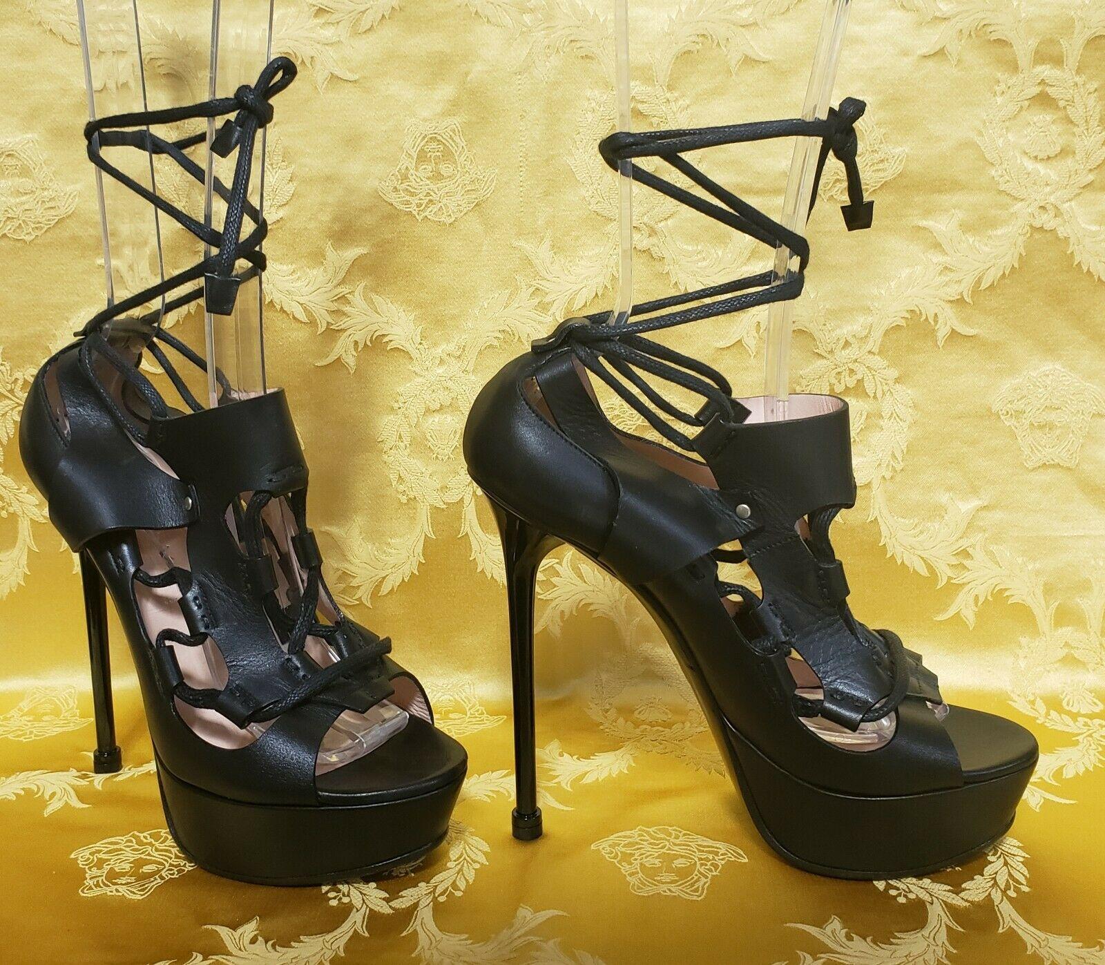 versace lace up sandals