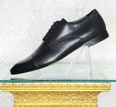NEW VERSACE BLACK LEATHER LOAFER Shoes 44 - 11