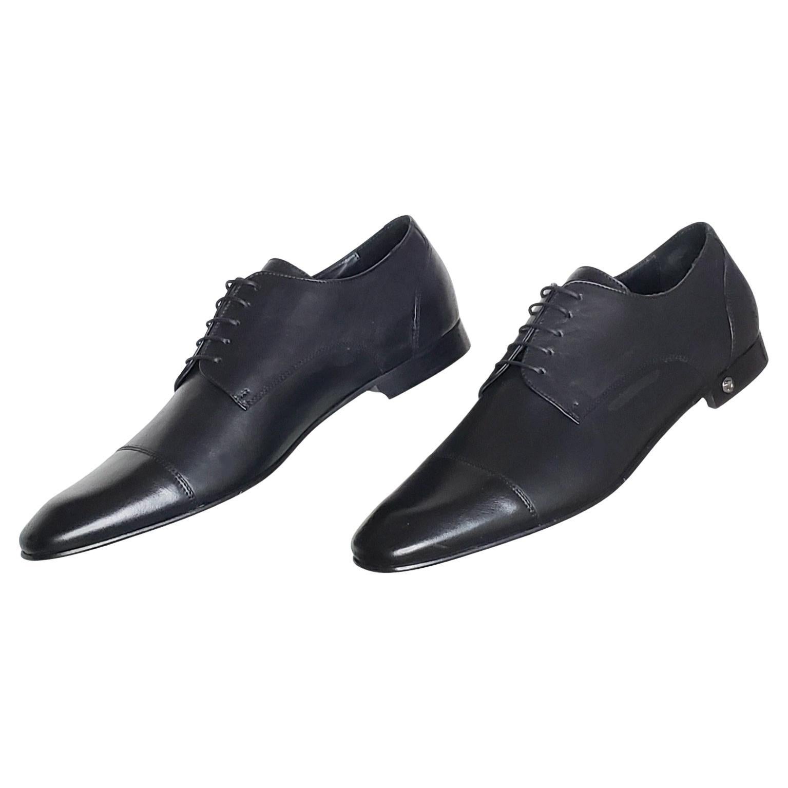 NEW VERSACE BLACK LEATHER LOAFER Shoes 44 - 11 For Sale