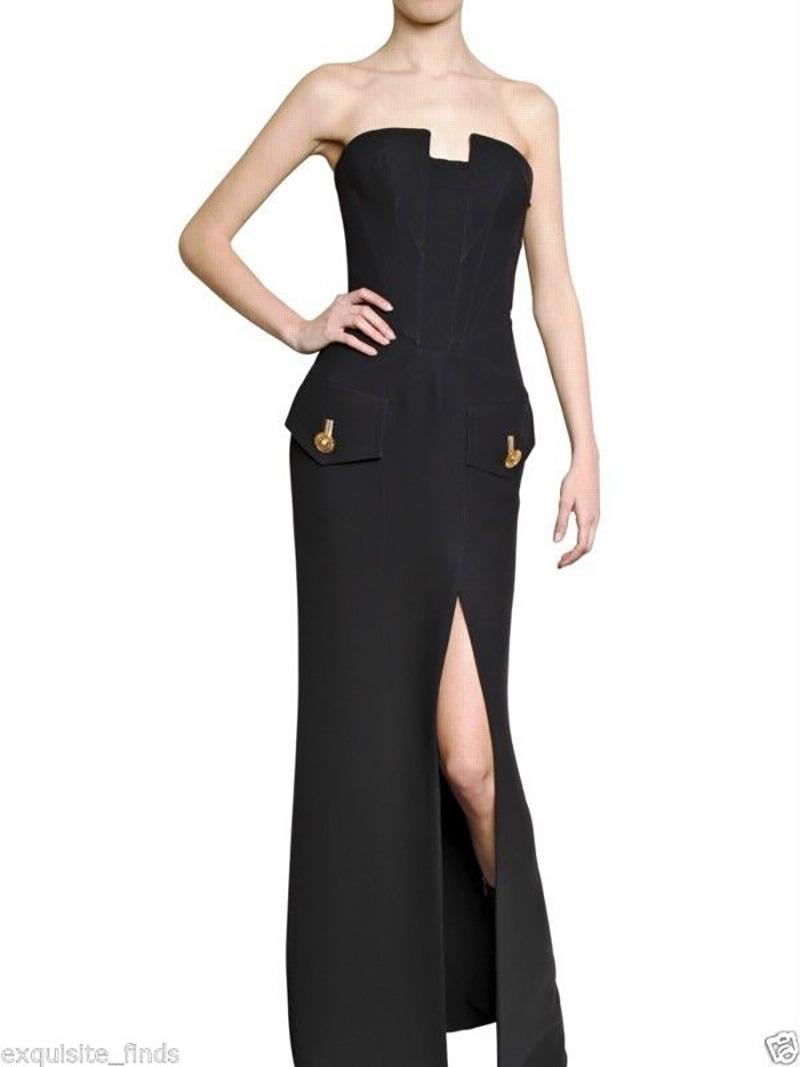 New VERSACE Black Long Dress Mila Kunis wore on the red carpet 40 - 4 For Sale 1