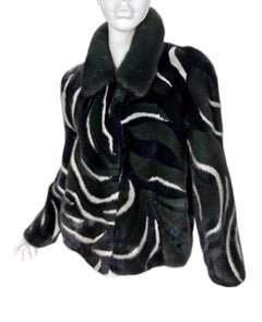 New Versace Black Mink Fur Jacket 38