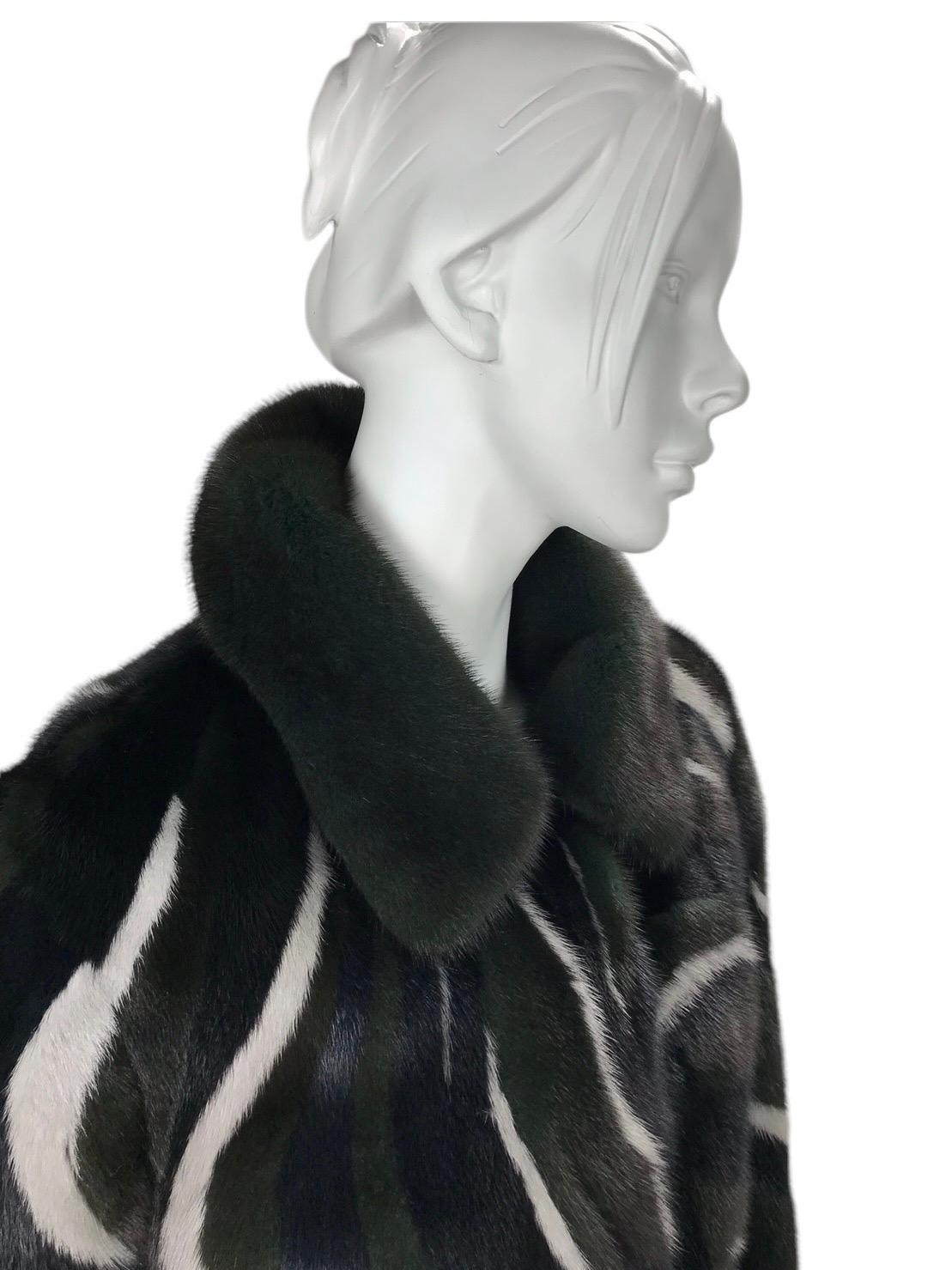 New Versace Black Mink Fur Jacket 38 For Sale 3