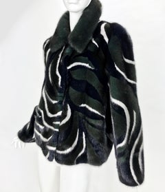 NEW VERSACE BLACK MINK FUR JACKET Sz 38 - 2