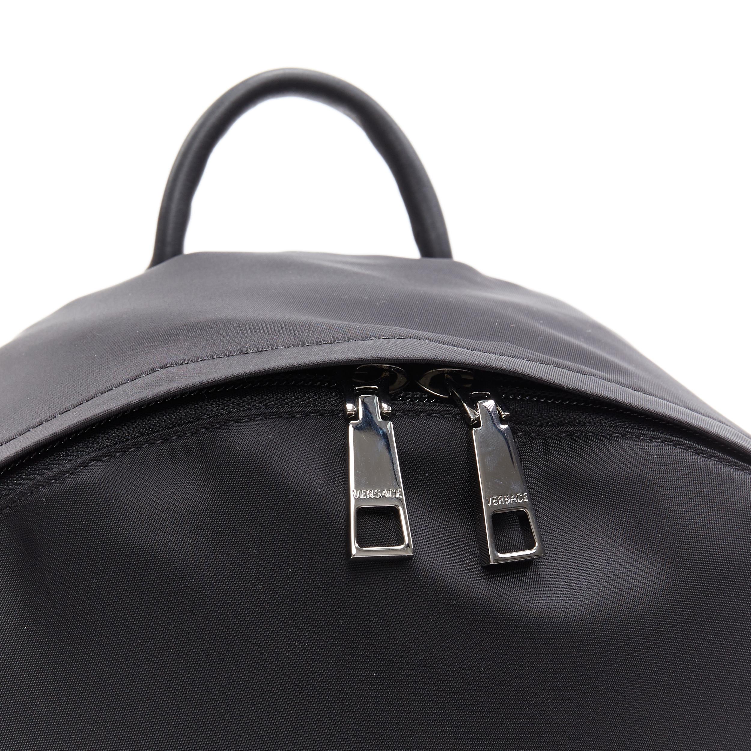 new VERSACE black Palazzo Medusa Greca nylon stitching pocket backpack bag 2