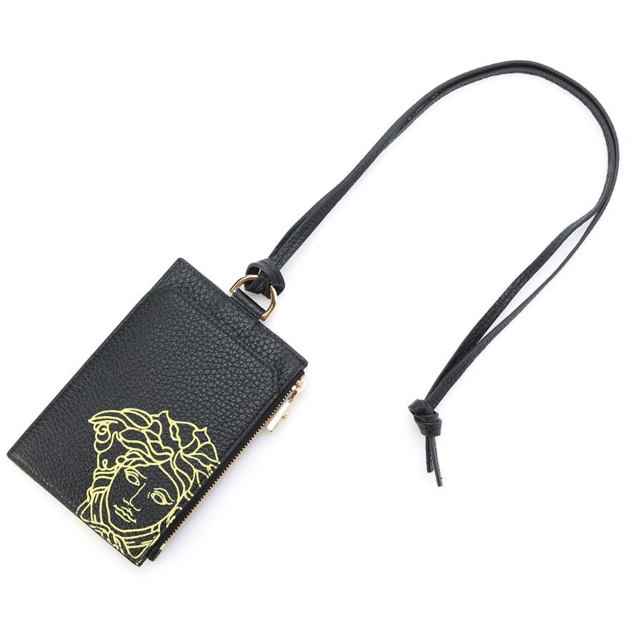 NEU Versace Schwarz Pop Medusa Leder Hals Kartenetui Crossbody Tasche für Damen oder Herren
