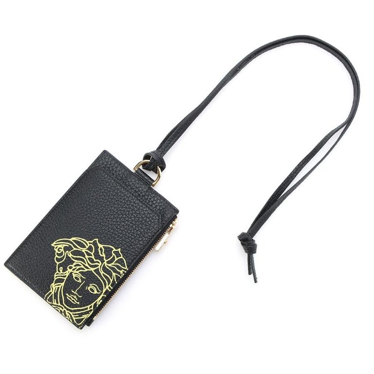 NEW Versace Black Pop Medusa Leather Neck Card Holder Crossbody Bag at  1stDibs | card holder versace, versace lanyard