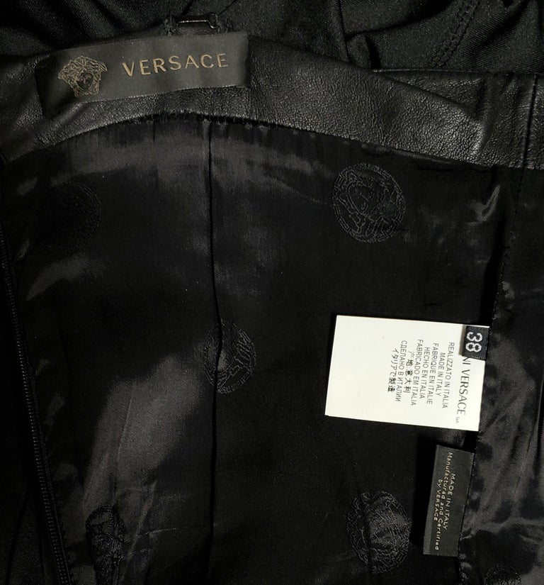 New Versace Black Python Leather Dress 38 - 2, 42 - 6 For Sale at ...