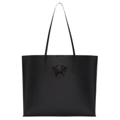 NEU Versace Schwarze Saffiano Palazzo Medusa Kopf Leder Shopper Umhängetasche