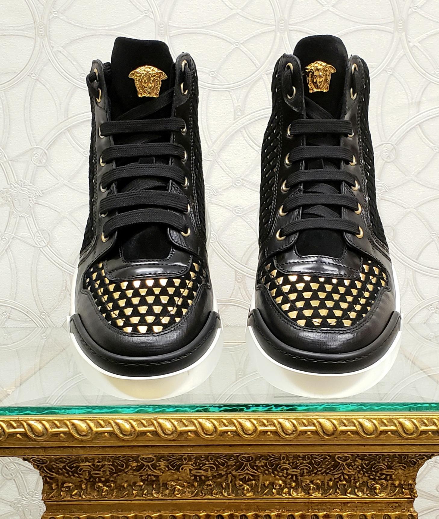 black and gold versace sneakers