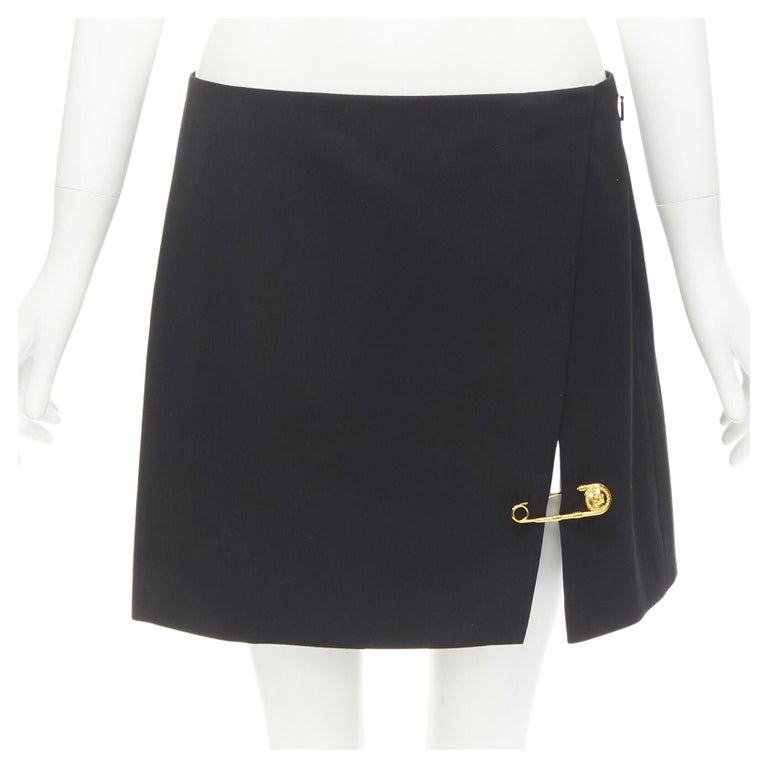 Versace Black and Gold Medusa Mini Skirt – UK8