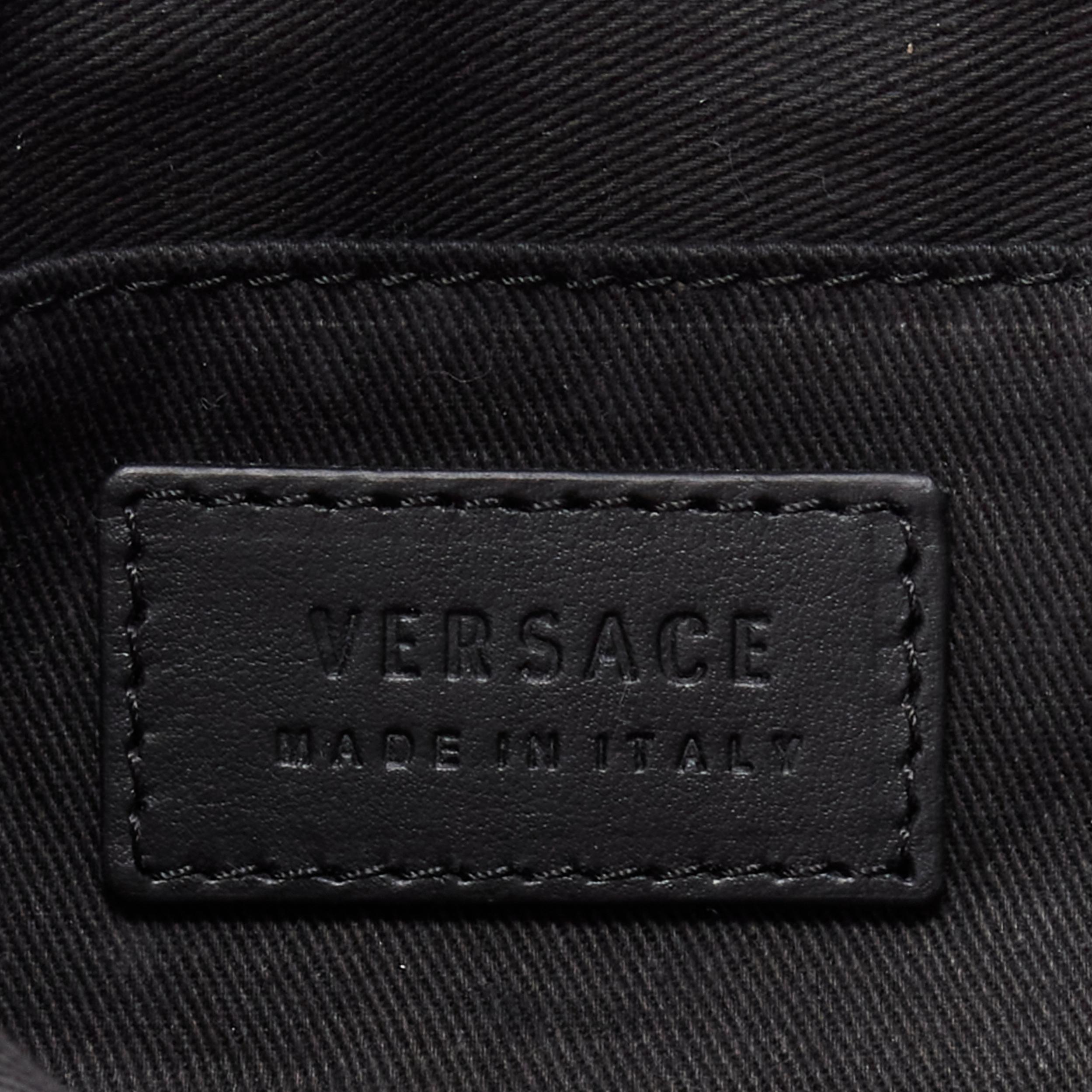 new VERSACE black white logo Medusa print nylon crossbody messenger bag 5